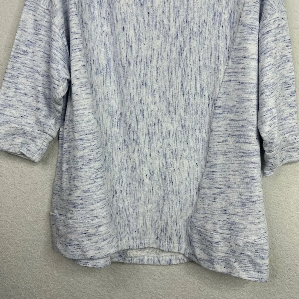 T By TALBOTS Shirt Womens 2X Blue White Popover Athletic Lounge Gym Workout Yoga
